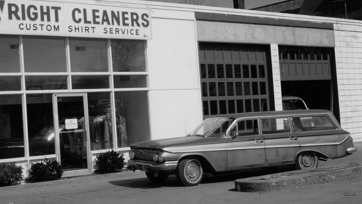 Wright Cleaners black and white photo from 1928