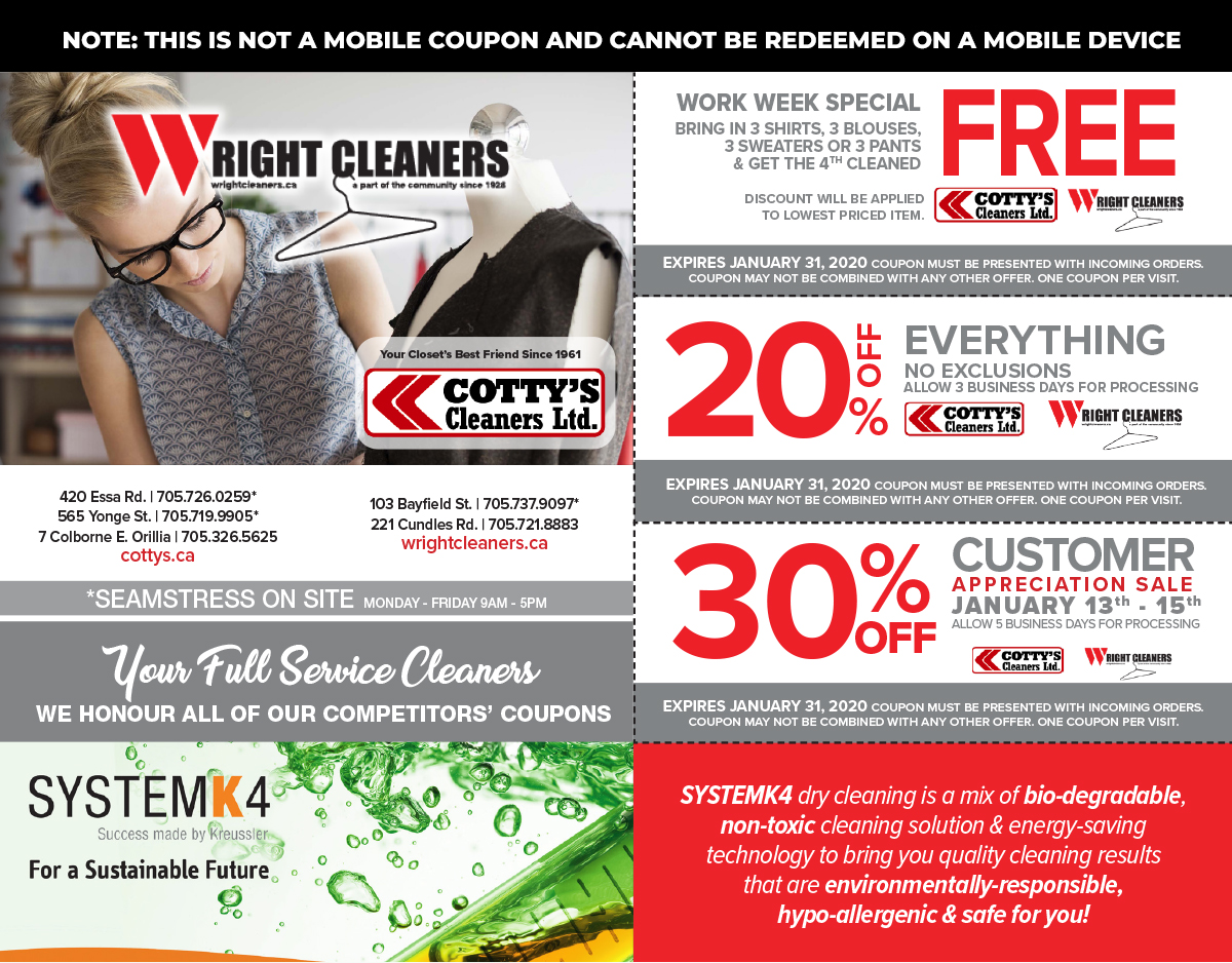 Dry Cleaning Coupons - Wright Cleaners